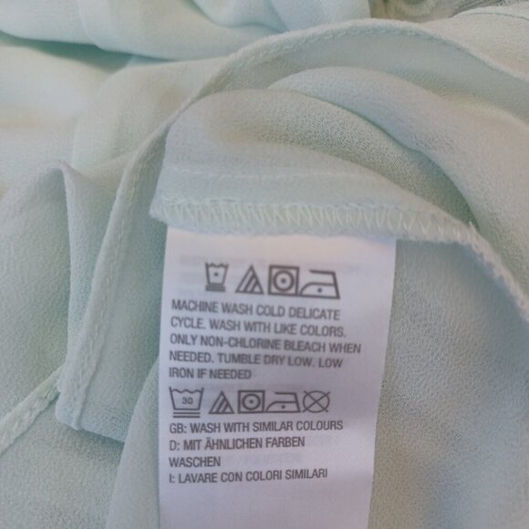 Haute Hippie Tribe Top Woven Chiffon Lace Sleeves Tie Neckline Womens XS - Picture 13 of 16